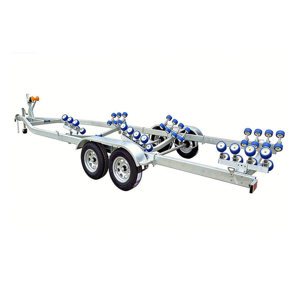 Dual axle boat trailer with galvanized frame