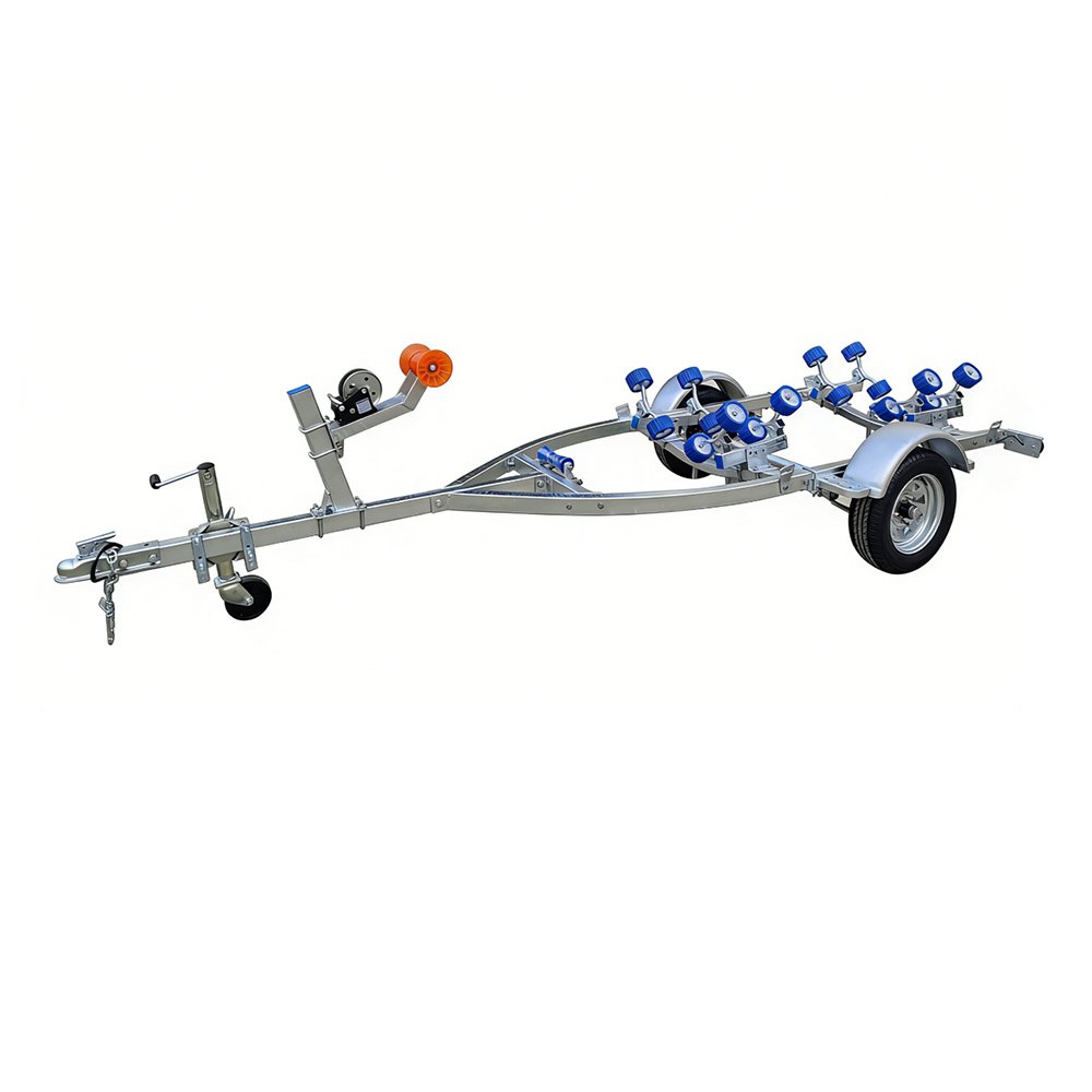 Galvanized boat trailer with support frame